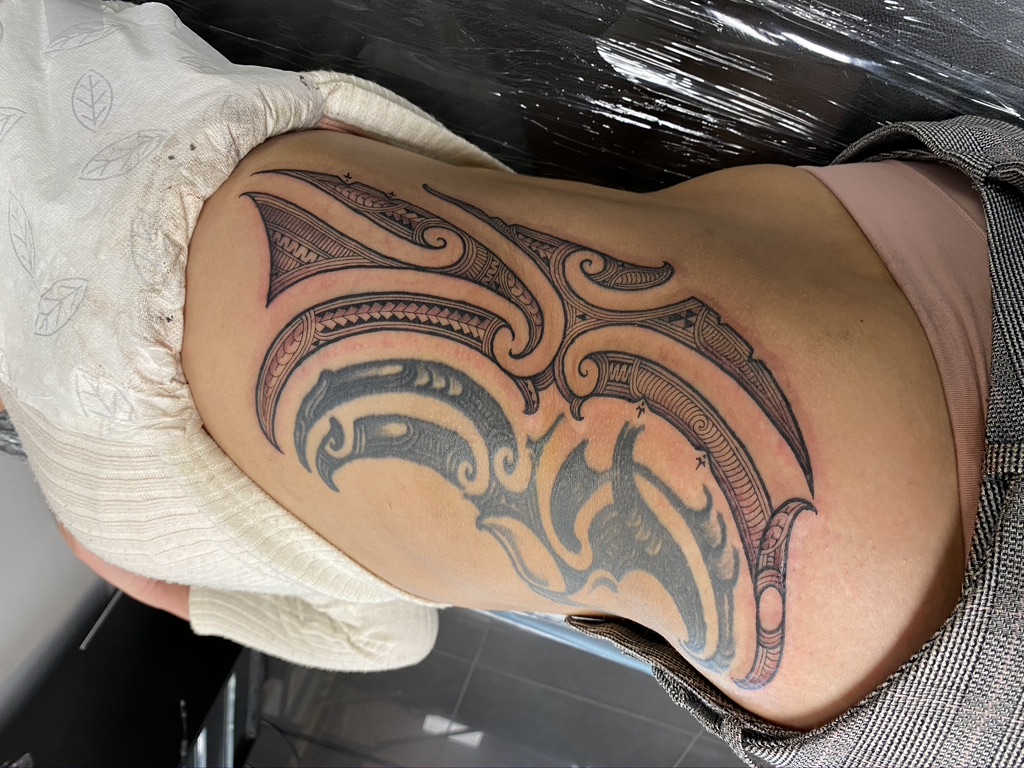 Maori Female Side Tattoo, Ta Moko