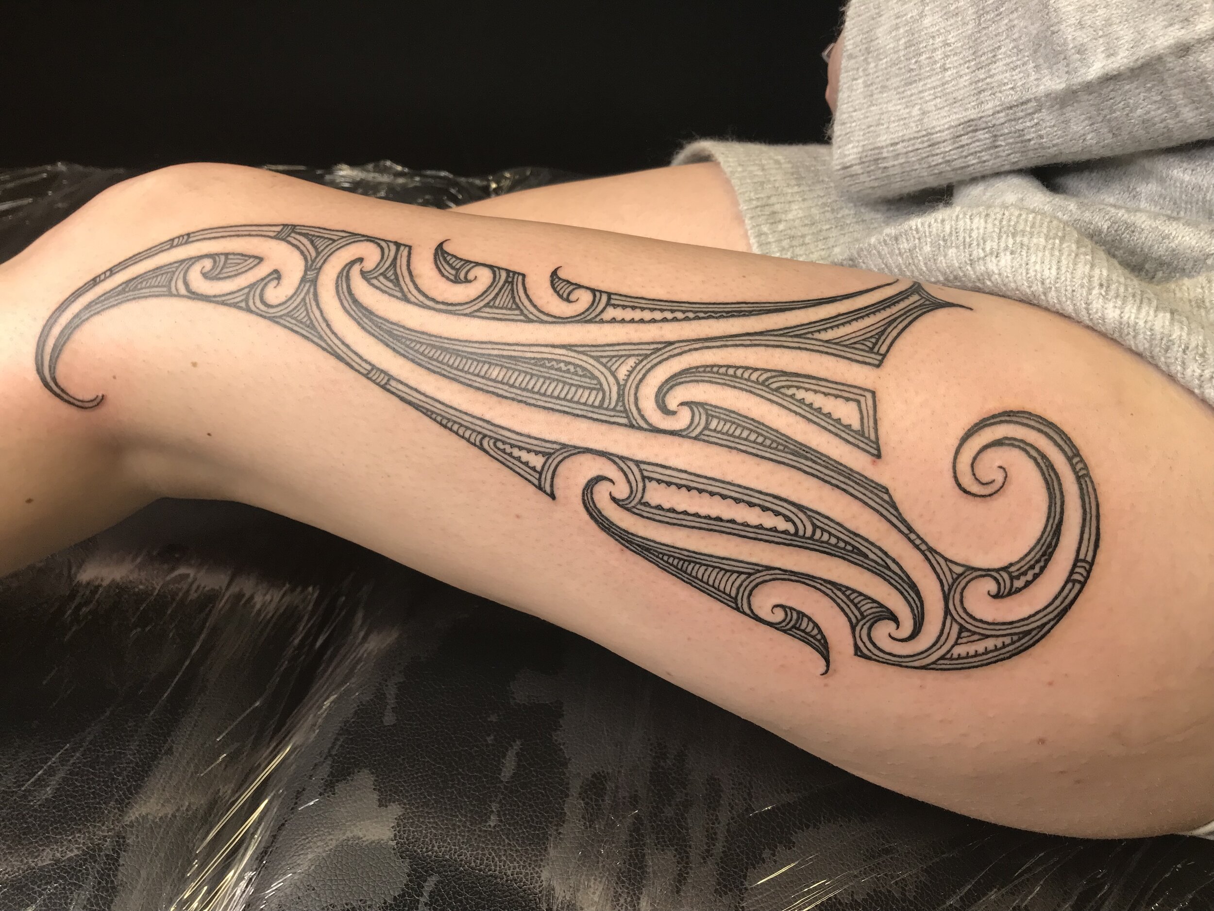 Maori Female Side Tattoo, Ta Moko