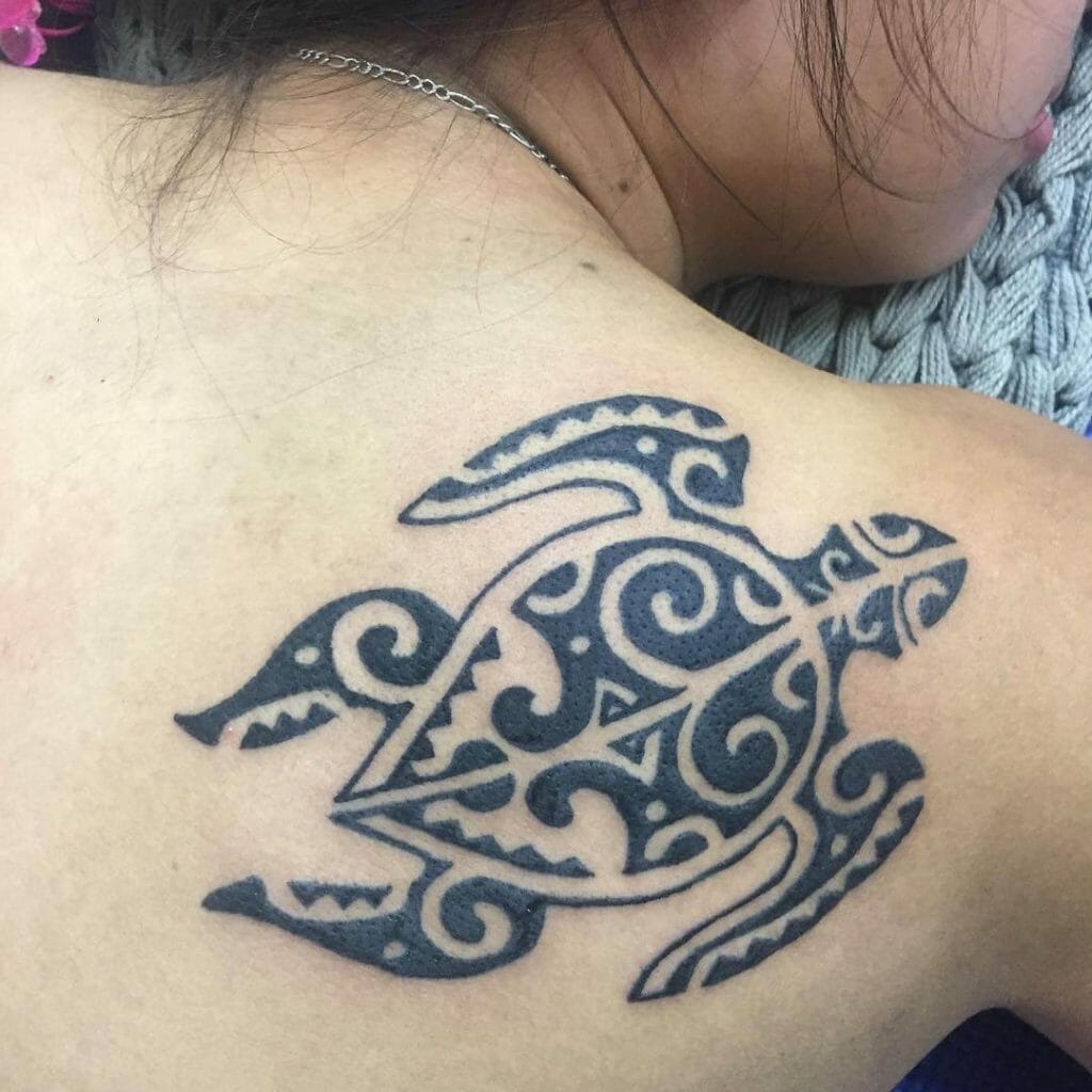 Polynesian Turtle Shoulder Tattoo